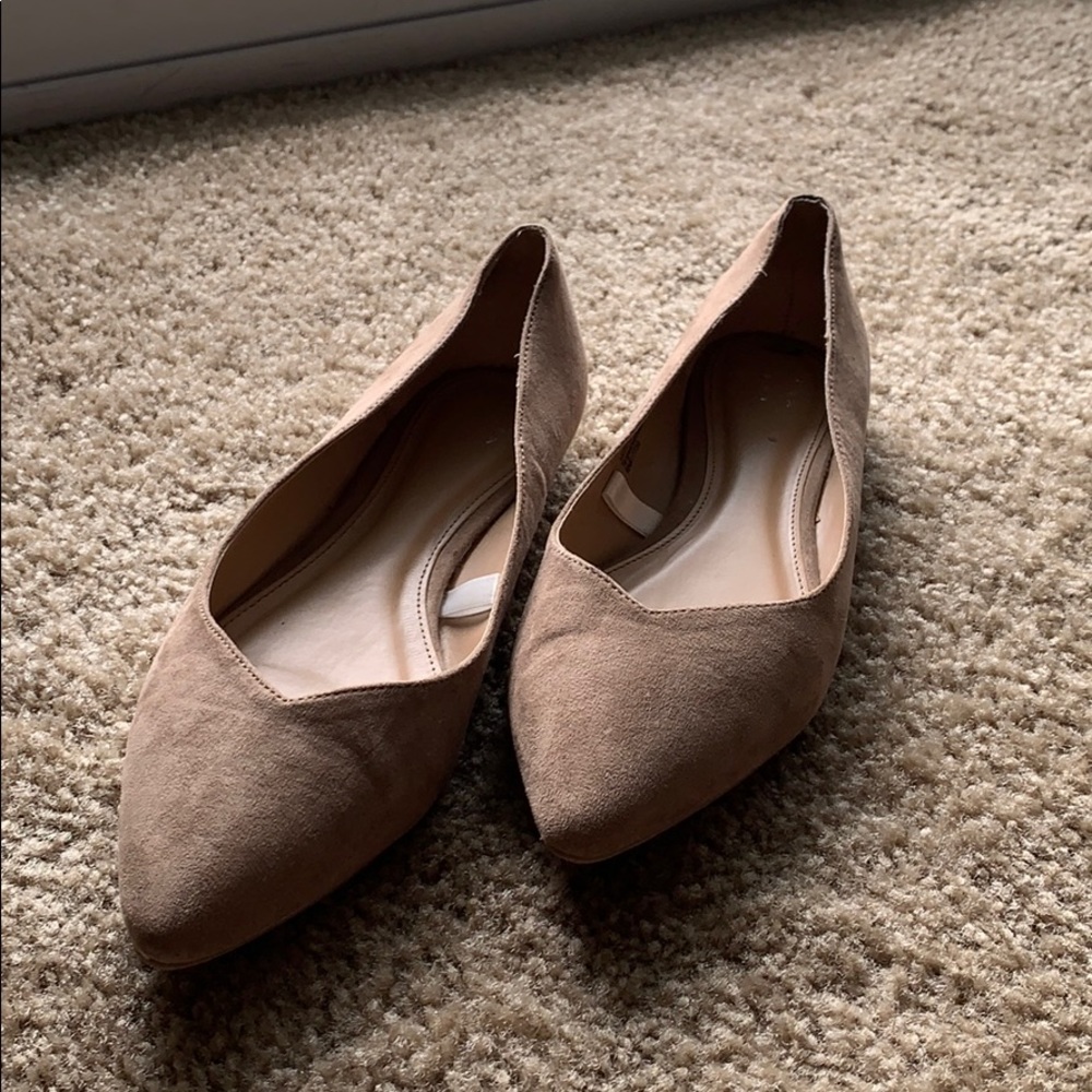 Tan suede flats